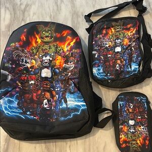 Five Nights at Freddy's FNAF Kids School Backpacks Cooler Lunch Bag Pen Case Lot